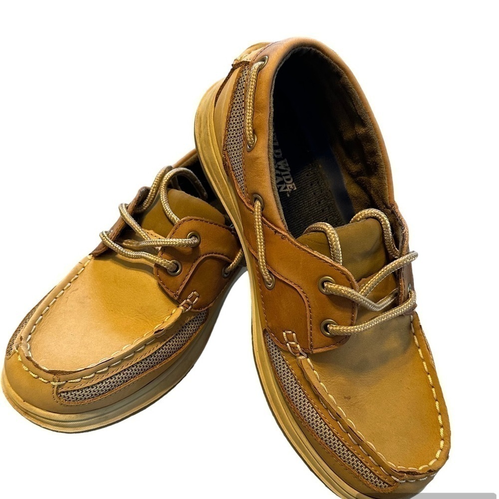 World Wide Sportsman Loafers Lace Up Canvas Boat Shoes with Rubber Sole Size 8M